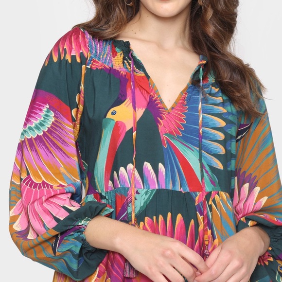 Farm Rio Toucan Print Mini Dress - Size S (Brazil Line 🇧🇷) - Picture 5 of 8